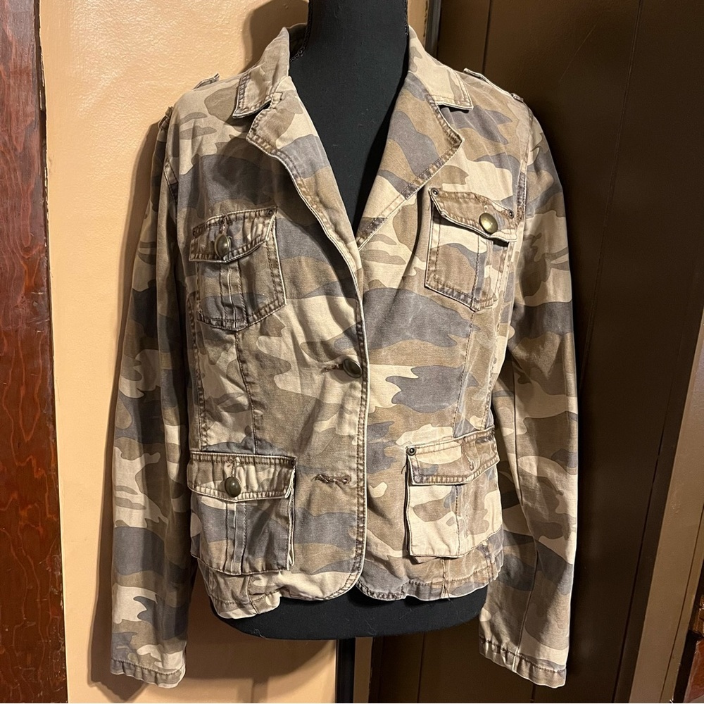 Vintage Faded Glory Camouflage Army Jacket